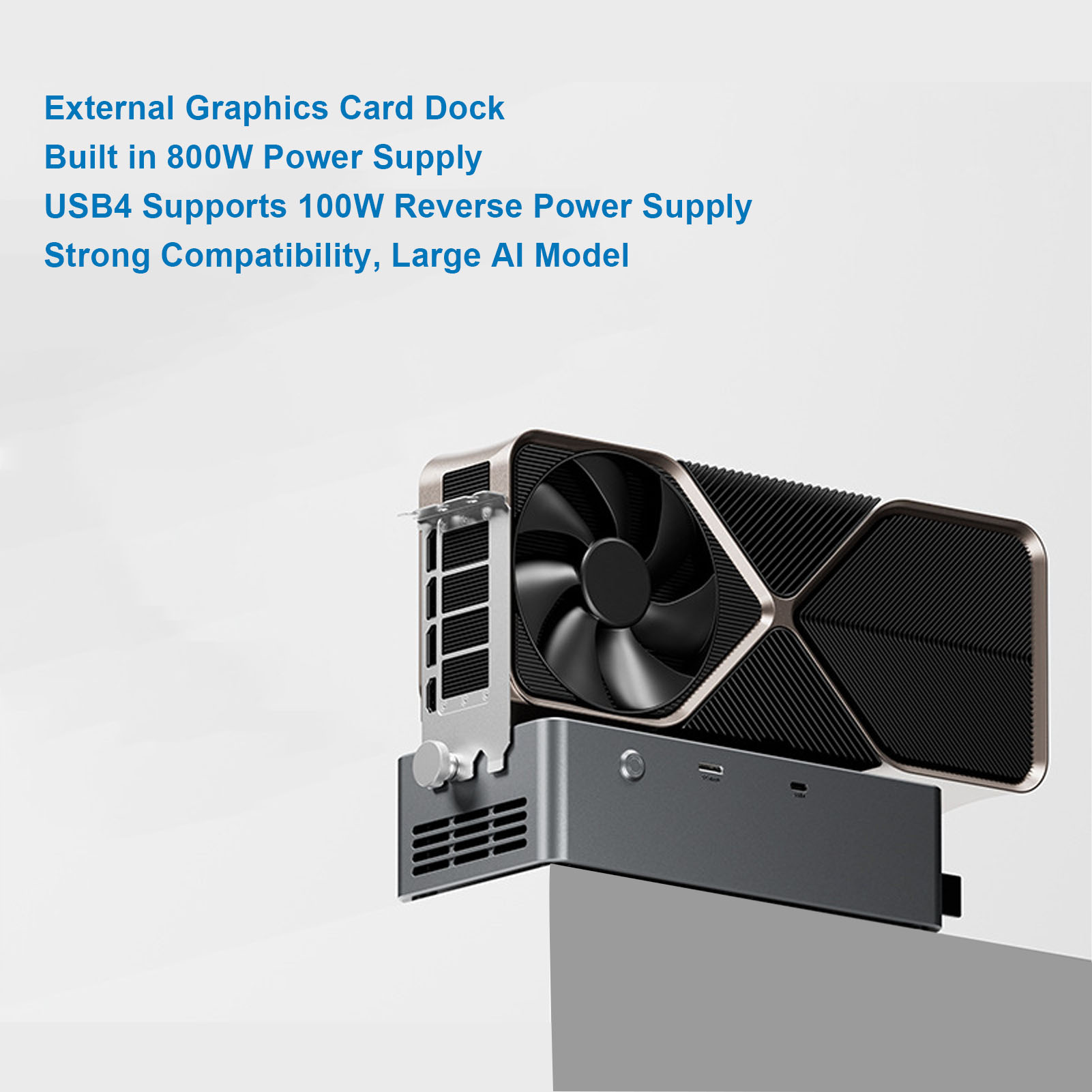 محطة إرساء EGPU مع وحدة تغذية  - مراجعة Oculink Gpu Dock Station وسعره