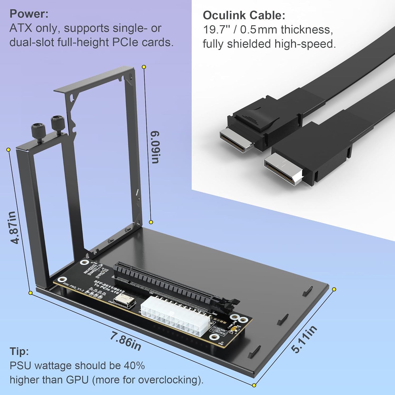 قاعدة توصيل GPU خارجية PCIe 4. - مراجعة Oculink Gpu Dock Station وسعره